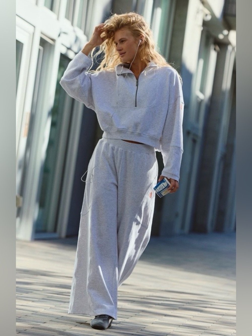 ▪️NWOT Free People Boundless Set in White Heather Grey